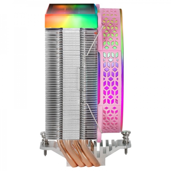 Dissipateur thermique pour processeur Mars Gaming MCPU-VR - Prend en charge jusqu'à 180 W TDP - Double ARGB Infinity Mirror - Multisocket universel - Refroidissement silencieux PWM - Différentes couleurs