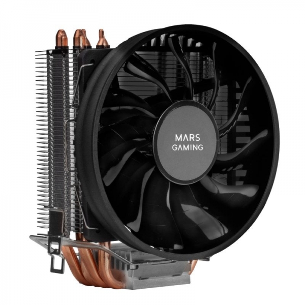 Dissipateur thermique professionnel Mars Gaming MCPUBK - Prend en charge TDP 160 W - 4 caloducs HCT - Ventilateur silencieux PWM 110 mm - Compatible Intel/AMD - Couleur noire