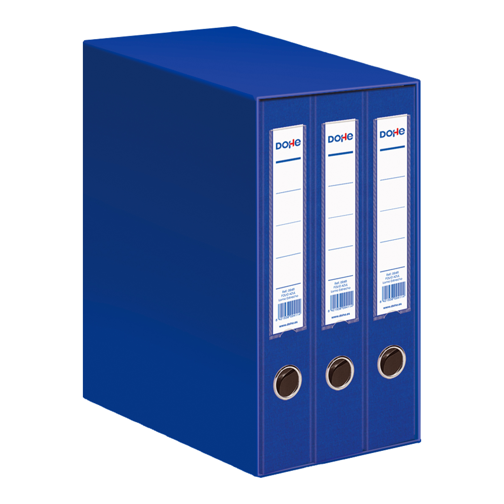 Dohe Archicolor Module de 3 Classeurs à Levier avec Rado - Dos étroit - Format Folio - Carton Ligné - Coloris Bleu