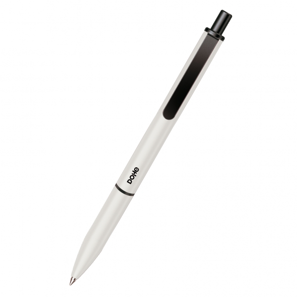 Dohe Elegance Pack de 4 Stylos - Pointe Fine 0,5 mm - En Aluminium - Soft Touch - Couleur Blanc