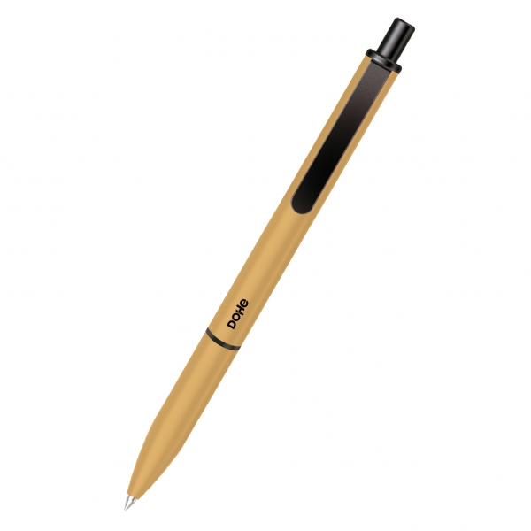 Dohe Elegance Pack de 4 Stylos - Pointe Fine 0,5 mm - En Aluminium - Soft Touch - Couleur Ocre