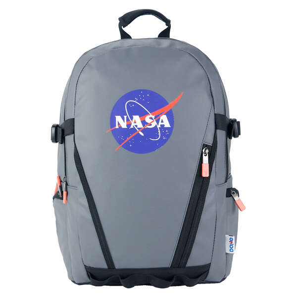 Dohe Grand sac à dos Nasa - Fabriqué en polyester imperméable - Compartiment rembourré pour ordinateur portable - Sangles de renfort latérales - Poches latérales zippées