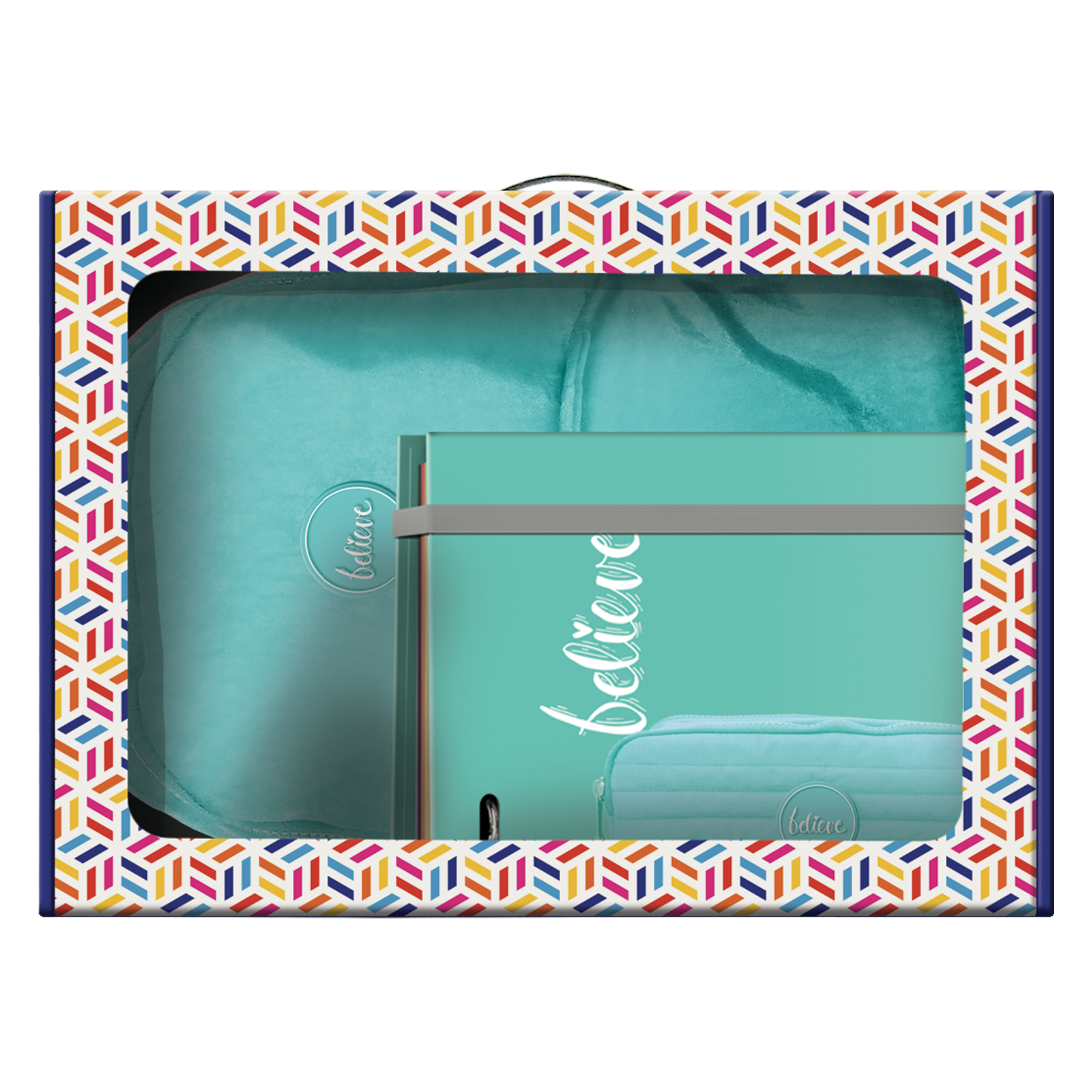 Dohe Pastel Series Medium Backpack Pack + Double Trousse + 4 Reliure à Anneaux Format A4 avec Recharge 100 Feuilles - Couleur Vert Pastel