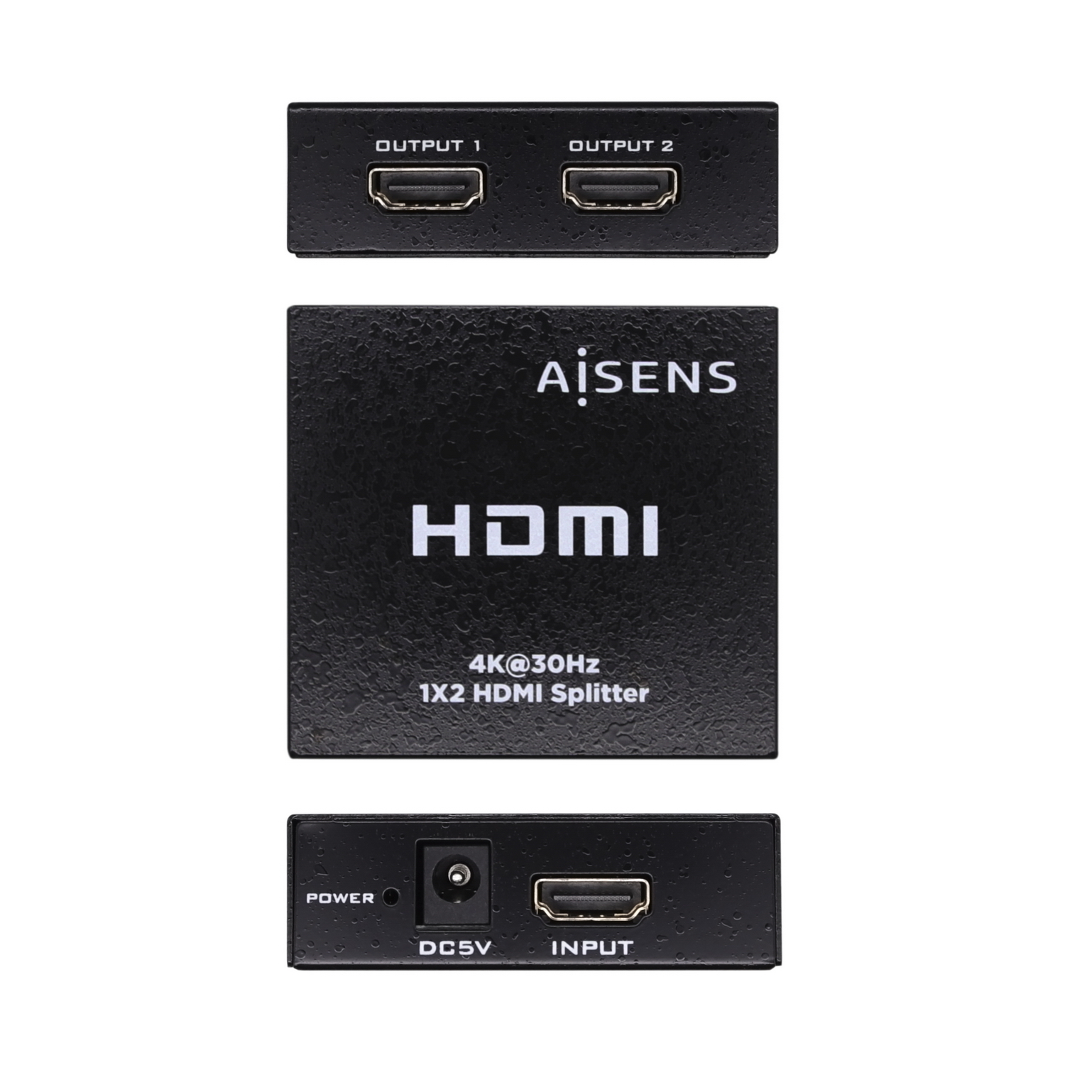 Duplicateur HDMI Aisens 4K @ 30HZ 1x2 avec alimentation - Couleur noire