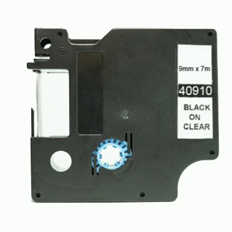 Ruban compatible Dymo D1 noir sur transparent 9 mm