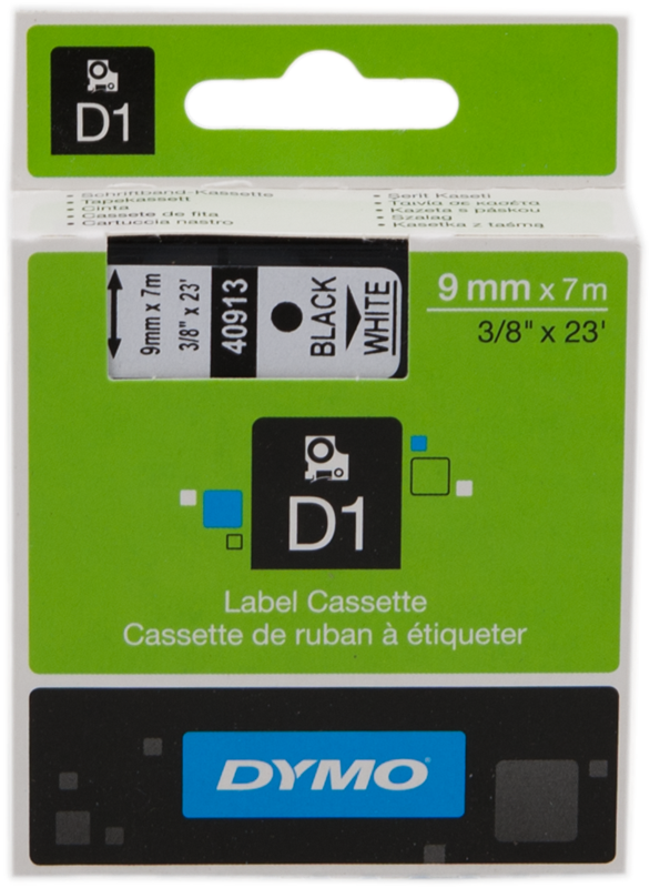 ✓ DYMO S0720680 (40913/41913) Ruban Noir sur blanc couleur Noir/blanc en  stock - 123CONSOMMABLES