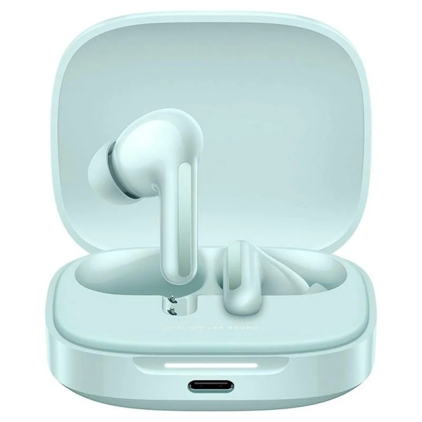 Écouteurs Bluetooth 5.4 Xiaomi Redmi Buds 6 - Microphone intégré - Son surround 360° - Réduction du bruit - Jusqu'à 10 h d'autonomie - Étanchéité IP54 - Contrôle tactile - Vert