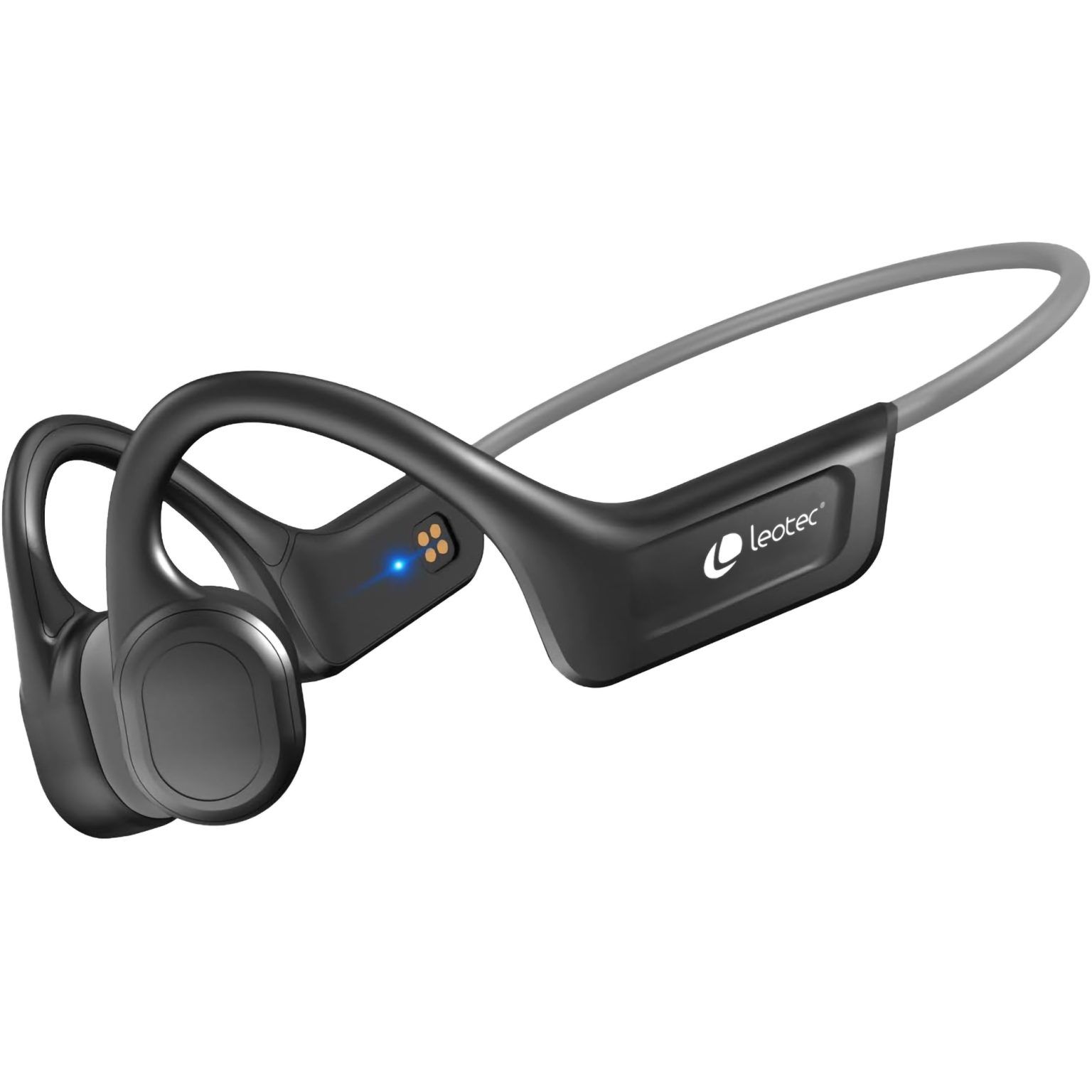 Écouteurs de sport à conduction osseuse Leotec Run Pro Bluetooth 5.3 - Batterie 230mAh - Résistance IPX7 - Couleur Noir/Gris