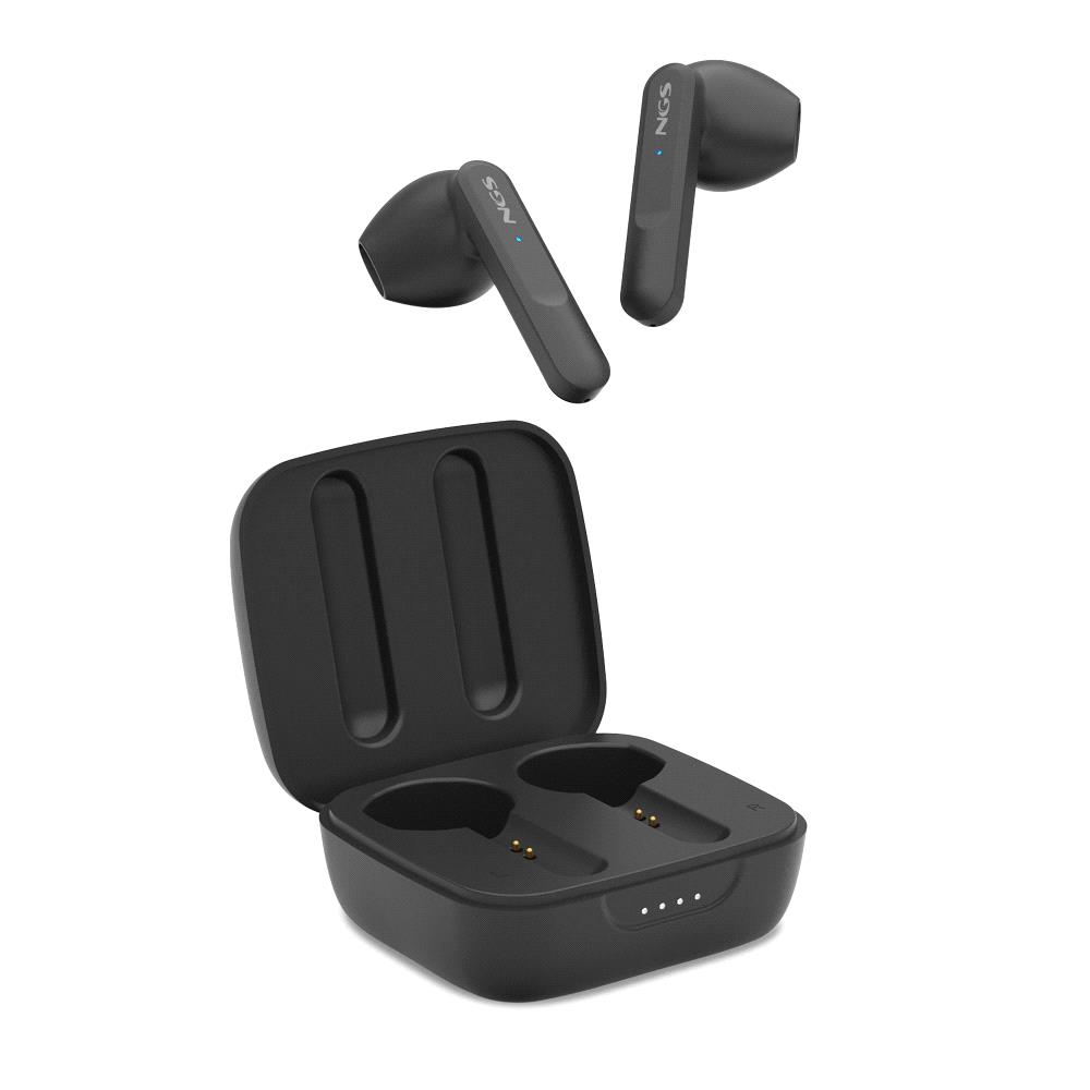 Écouteurs intra-auriculaires Bluetooth 5.3 TWS NGS Artica Move Black - Mains libres - Assistant vocal - Autonomie jusqu'à 7h - Base de chargement - Couleur Noir