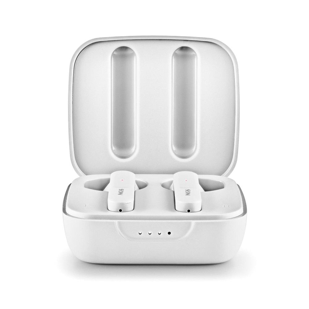 Écouteurs intra-auriculaires Bluetooth 5.3 TWS NGS Artica Move White - Mains libres - Assistant vocal - Autonomie jusqu'à 7h - Base de chargement - Couleur Blanc