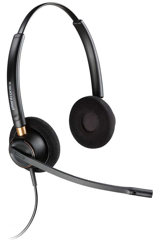 Écouteurs Plantronics EncorePro 520 avec microphone - Annulation du bruit - Coussinets d'oreille rembourrés - Couleur Noir