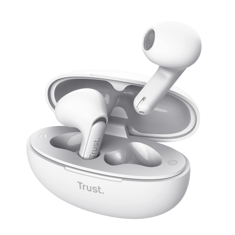 Écouteurs sans fil Trust Yavi - Sans fil, Bluetooth - ENC - Couleur Blanc