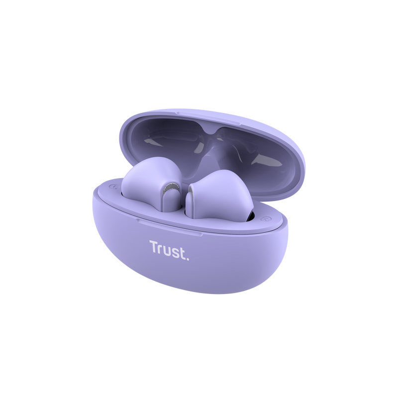 Écouteurs sans fil Trust Yavi - Sans fil, Bluetooth - ENC - Couleur Violet