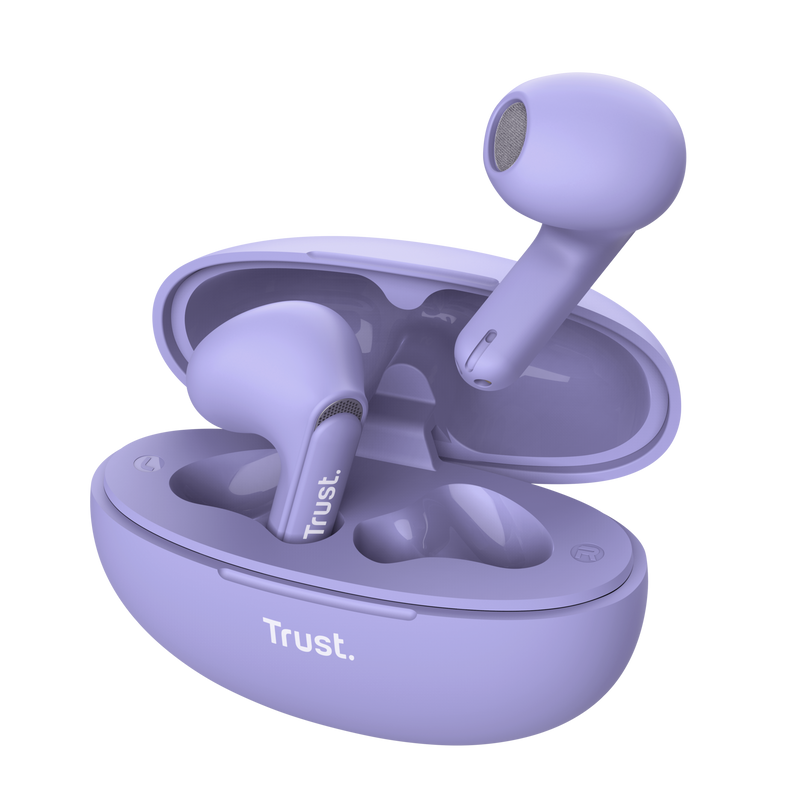 Écouteurs sans fil Trust Yavi - Sans fil, Bluetooth - ENC - Couleur Violet