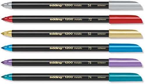 Edding 1200 Metallic Lot de 6 Marqueurs