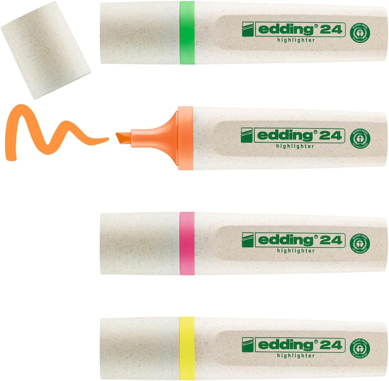 Edding 24 EcoLine Lot de 4 surligneurs - Recyclés