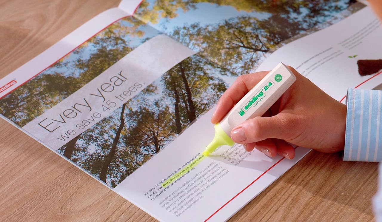 Edding 24 EcoLine Lot de 4 surligneurs - Recyclés