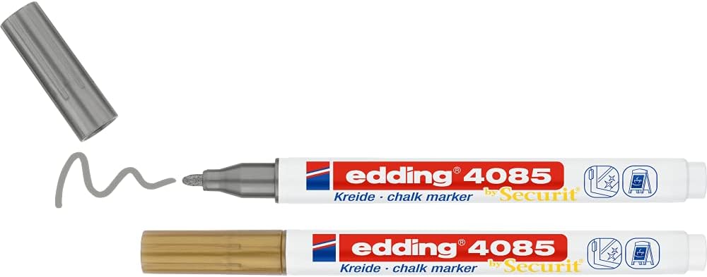 Edding 4085 Lot de 2 marqueurs à craie liquide
