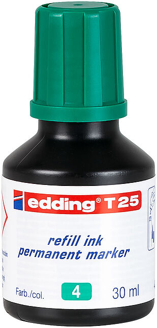 Edding T25 Flacon Recharge pour Marqueur Permanent - Capacité 30 ml - Couleur Verte