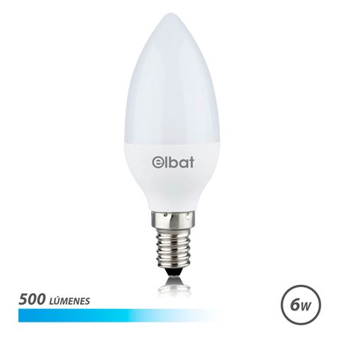 Elbat Ampoule LED C37 6W 500LM E14 Lumière Froide - Économie d'Énergie - Longue Durée de Vie - Installation Facile - Couleur Blanche