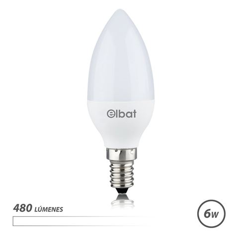 Elbat Ampoule LED C37 6W E14 480lm - Lumière Blanche 4000K