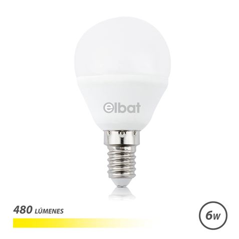 Elbat Ampoule LED G45 6W E14 480lm - 3000K Lumière Chaude