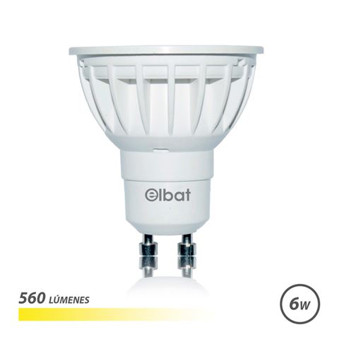 Elbat Ampoule LED GU10 6W 560LM Lumière Chaude - Économie D'énergie - Longue Durée de Vie - Installation Facile - Couleur Blanc Chaud