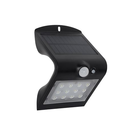 Elbat Applique Led Solaire Double Eclairage 1.5W - 220LM - Lumière Froide 6000K - Qualité Lumineuse 3000K - Détecteur de Mouvement