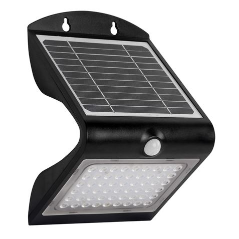 Elbat Applique Led Solaire Double Eclairage 4W - 500LM - Lumière Froide 6000K - Qualité Lumineuse 3000K - Détecteur de Mouvement