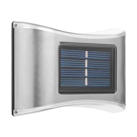 Elbat Applique Solaire LED 150lm - Panneau Solaire Intégré 2V, 120mAh - Batterie 1.2V, 600mAh - Boîtier Inox