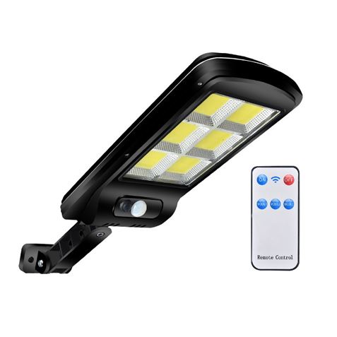 Elbat Cob Réverbère Solaire Led - 4500LM - Lumière Froide 6500K - Détecteur de Mouvement