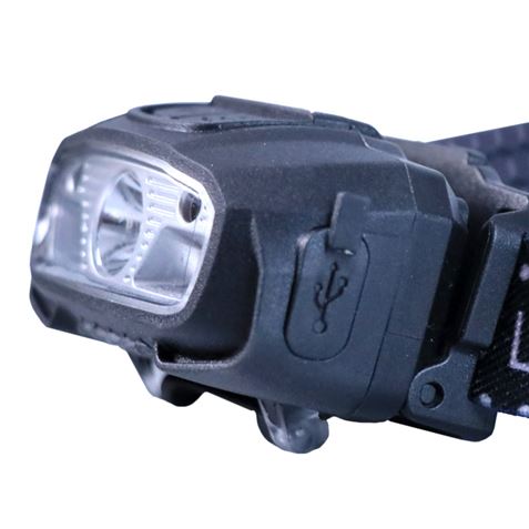 Elbat LED Front Head Flashlight LED 220LM - Détection des mains - Résistant à l'eau - Lumière - Couleur Noir