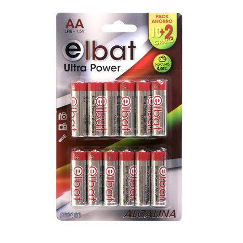 Elbat Lot de 12 piles alcalines LR6/AA