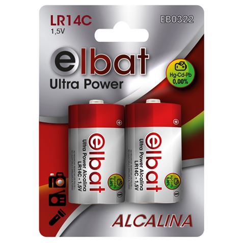 Elbat Lot de 2 Piles Alcalines LR14C