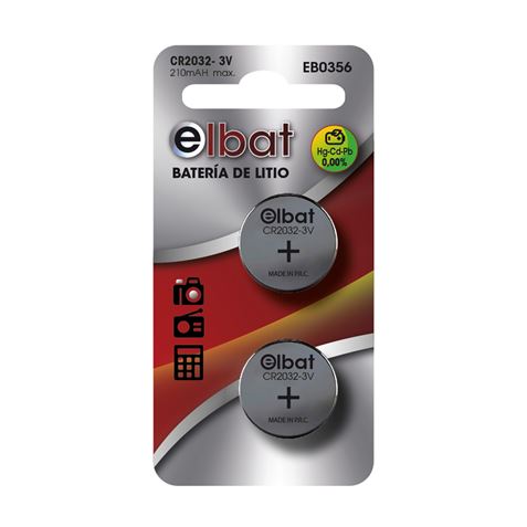 Elbat Lot de 2 Piles Bouton Lithium CR2032 3V