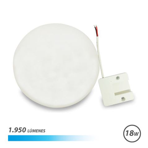 Elbat Plafonnier Rond à Base Fixe LED 18W 1950lm - Lumière Froide 6500K - Diamètre 15cm