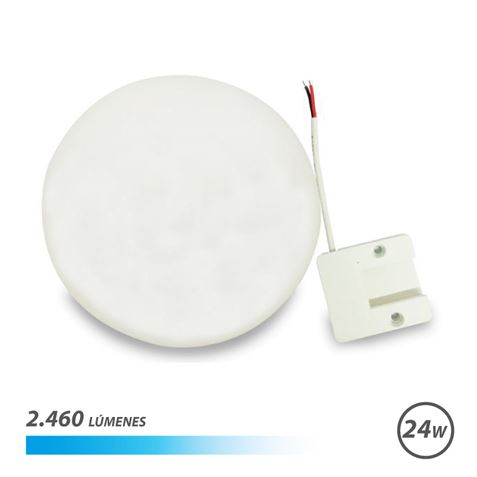 Elbat Plafonnier Rond à Base Fixe LED 24W 2460lm - Lumière Froide 6500K - Diamètre 18cm