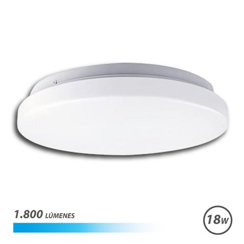 Elbat Plafonnier Rond LED 18W 1800lm - Lumière Froide 6500K - Diamètre 30cm