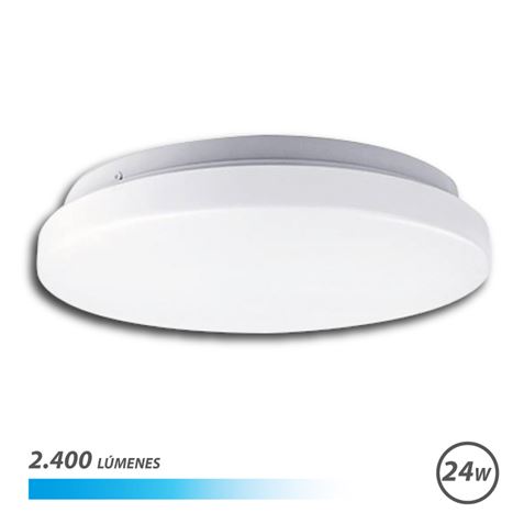 Elbat Plafonnier Rond LED 24W 2400lm - Lumière Froide 6500K - Diamètre 35cm