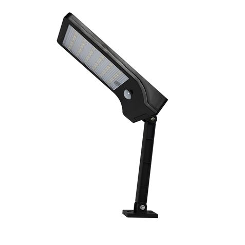 Elbat Réverbère Solaire Led - 350LM - Lumière Dimmable 3000K/4000K/6500K - Batterie 1800mah - Détecteur de Mouvement - Télécommande