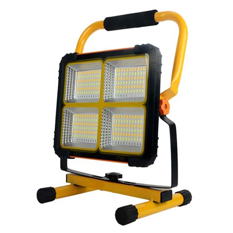 Elbat Solar Spot LED 120W 780lm - Panneau Solaire Intégré 6V, 3W - Batterie 3.2V, 20000mAh - Angle d'Eclairage 360º - Support Pliant