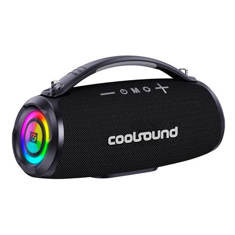 Enceinte Bluetooth Coolsound Beach Boom 40W - Poignée de transport - Effet lumineux LED - Couleur Noir