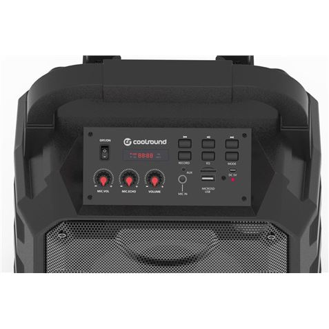Enceinte Bluetooth Coolsound Karaoke Party Boom 30W - Affichage LED - Autonomie jusqu'à 4h - USB, MicroSD - Télécommande - Poignée de transport