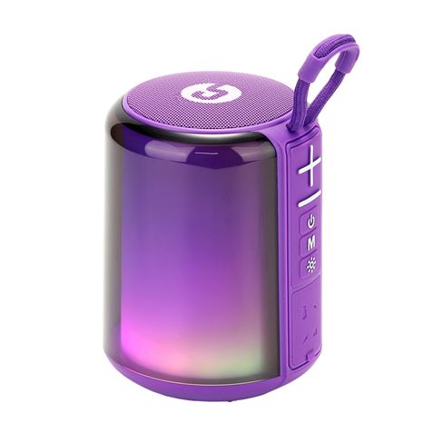 Enceinte Bluetooth Coolsound Light Boom 5W - Poignée de transport - Effet lumineux LED - Couleur Violet