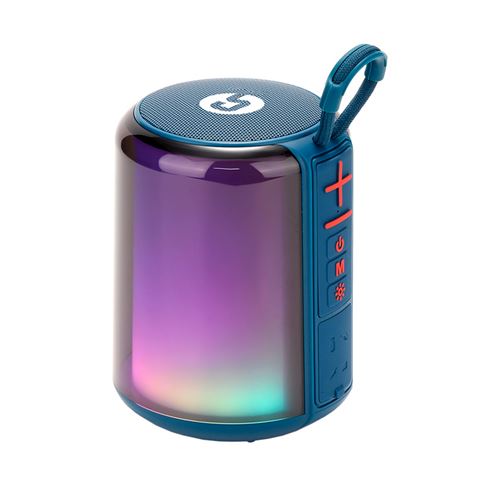 Enceinte Bluetooth Coolsound Light Boom 5W - Poignée de transport - Effets lumineux LED - Couleur Bleu