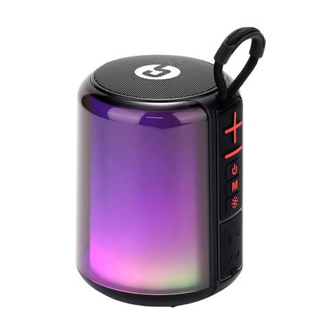 Enceinte Bluetooth Coolsound Light Boom 5W - Poignée de transport - Effets lumineux LED - Couleur Noir