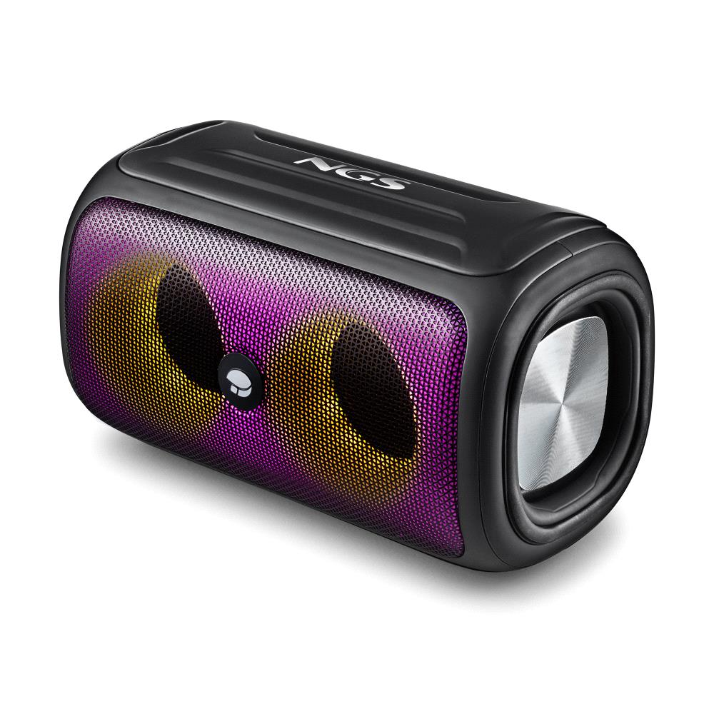 Enceinte Bluetooth NGS Roller Beast 32W TWS - Eclairage RVB - Autonomie jusqu'à 30h - Etanchéité IPX5 - Sangle de transport - Couleur Noir