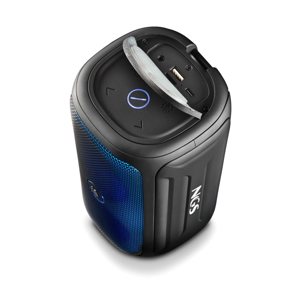 Enceinte Bluetooth NGS Roller Beast 32W TWS - Eclairage RVB - Autonomie jusqu'à 30h - Etanchéité IPX5 - Sangle de transport - Couleur Noir