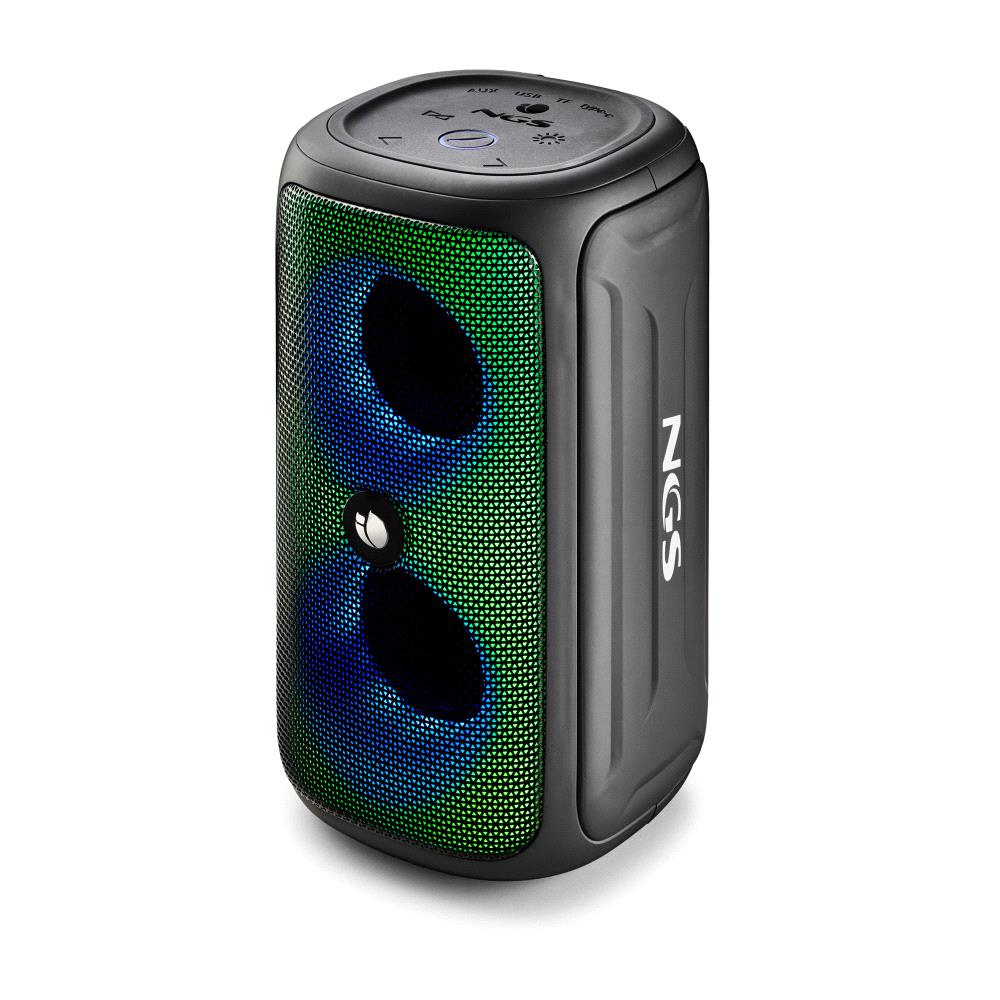 Enceinte Bluetooth NGS Roller Beast 32W TWS - Eclairage RVB - Autonomie jusqu'à 30h - Etanchéité IPX5 - Sangle de transport - Couleur Noir