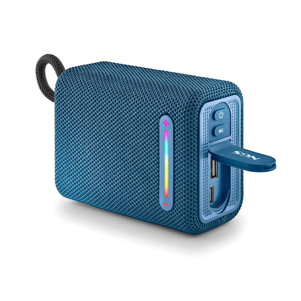 Enceinte Bluetooth NGS Roller Fury 1 15W TWS - Éclairage RGB - Autonomie jusqu'à 9h - Résistance à l'eau IPX6 - Couleur Bleu